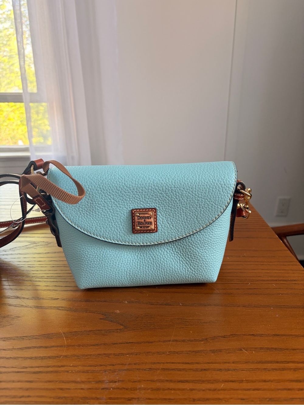 Dooney & Bourke Sky Blue Pebbled Leather Crossbody